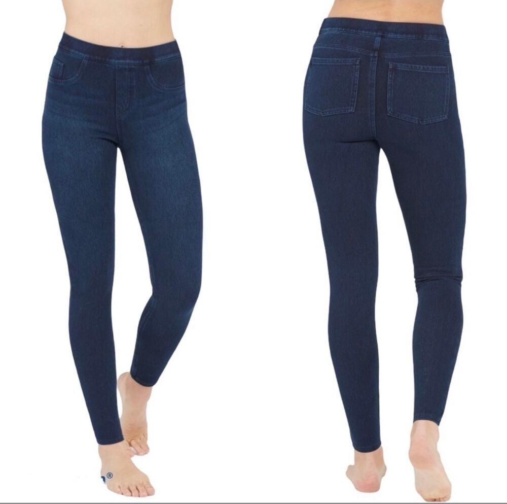 SPANX Jeanish Ankle Denim Leggings Blue Large